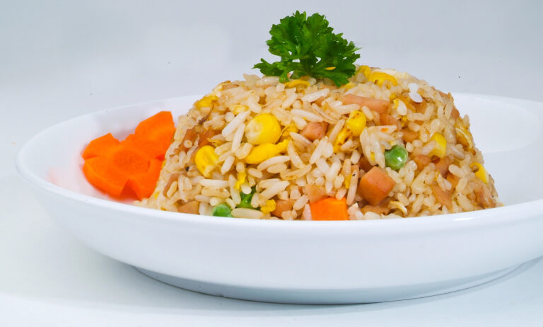 fried rice in a white bowl