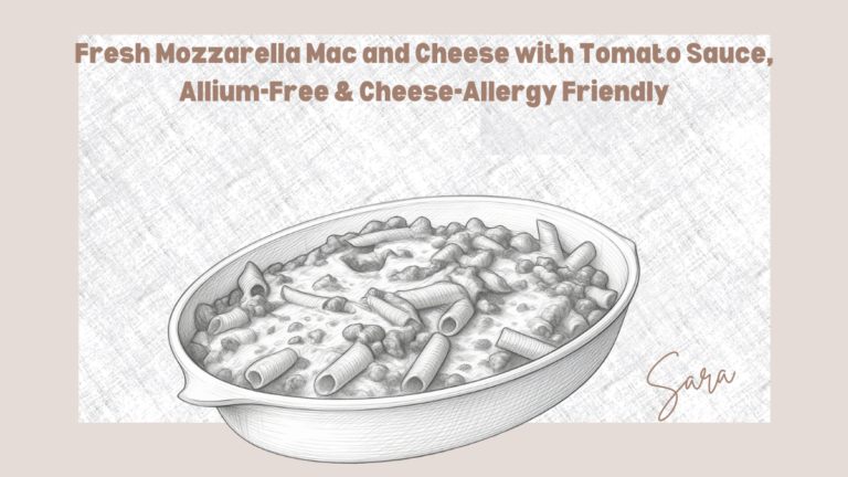 Fresh Mozzarella Mac and Cheese with Tomato Sauce, Allium-Free & Cheese-Allergy Friendly