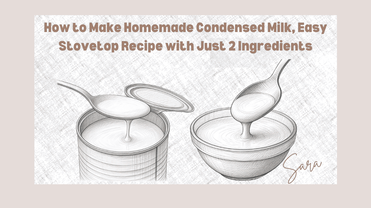 can of milk with spoon & bowl of milk with spoon